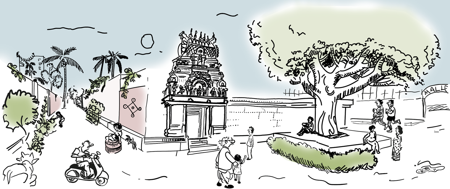 Vision der Autoren für eine grüne, gesunde und aktive Nachbarschaft in Bengaluru, Indien.